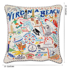 Virginia Beach Hand-Embroidered Pillow by CatStudio