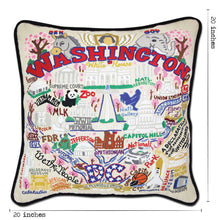 Washington DC Hand-Embroidered Pillow by CatStudio